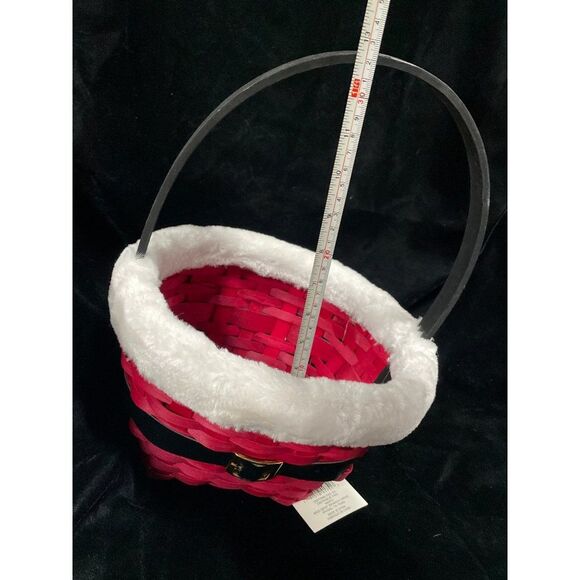 Christmas Santa basket with faux fur 10 x 9 x 6 - Picture 9 of 10